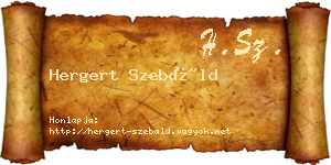 Hergert Szebáld névjegykártya